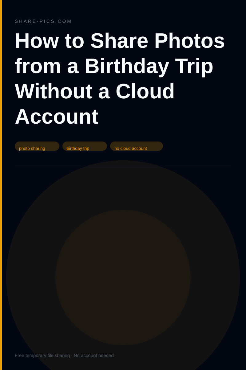 How to Share Photos from a Birthday Trip Without a Cloud Account