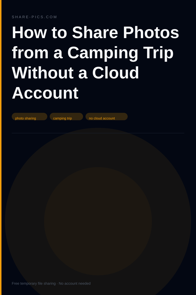 How to Share Photos from a Camping Trip Without a Cloud Account