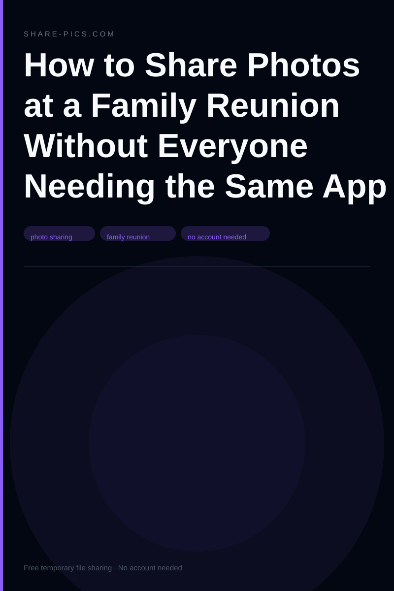 How to Share Photos at a Family Reunion Without Everyone Needing the Same App