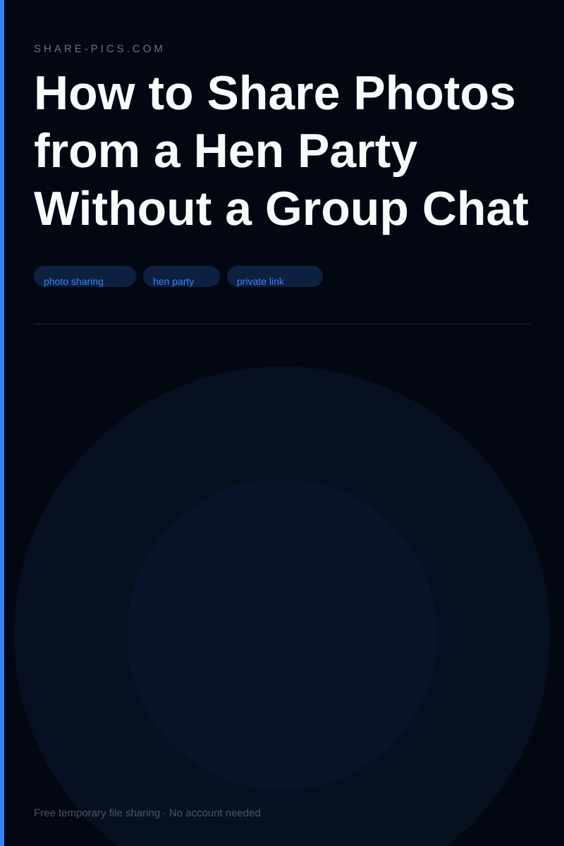 How to Share Photos from a Hen Party Without a Group Chat
