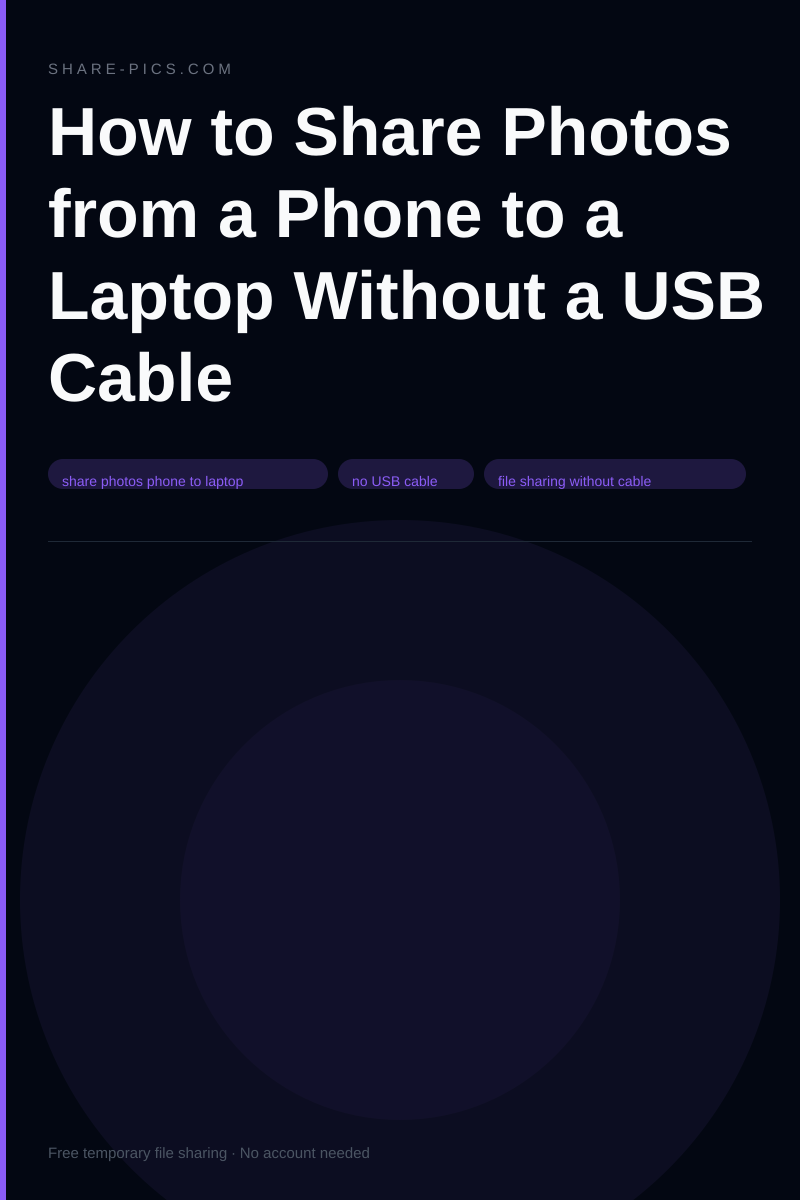How to Share Photos from a Phone to a Laptop Without a USB Cable