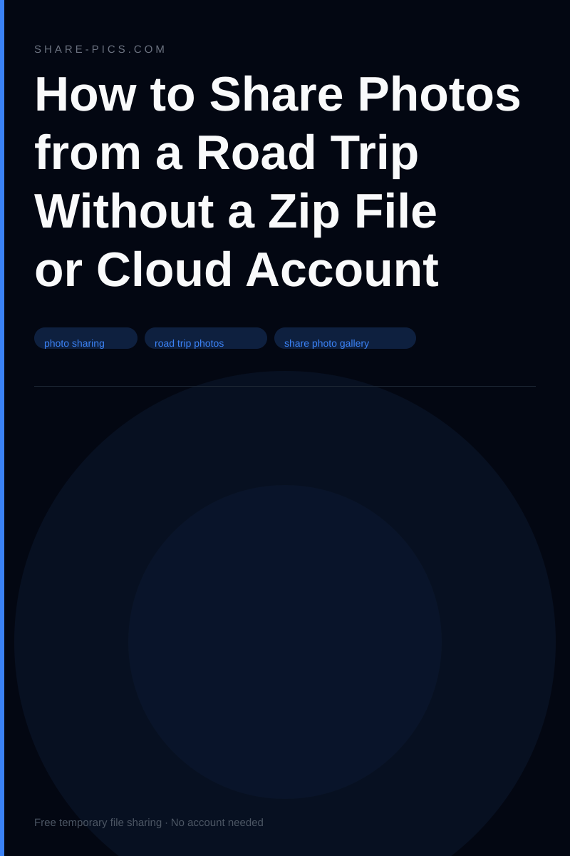 How to Share Photos from a Road Trip Without a Zip File or Cloud Account
